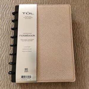NEW TUL Discbound Notebook With Pebbled Leather Cover, Junior Size, Rose Gold